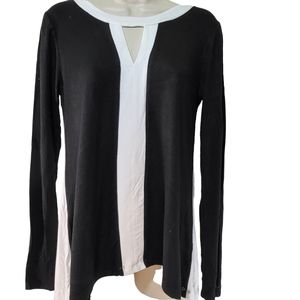 Grace Black & White Blouse Women’s Small Long Sleeve